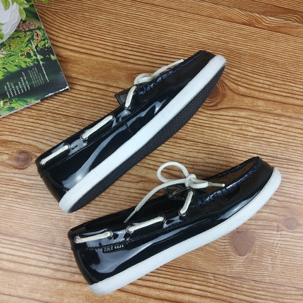 Cole Haan women's shoes Nantucket Camp Moccasin Navy blue size 6 Nautica - Picture 3 of 10